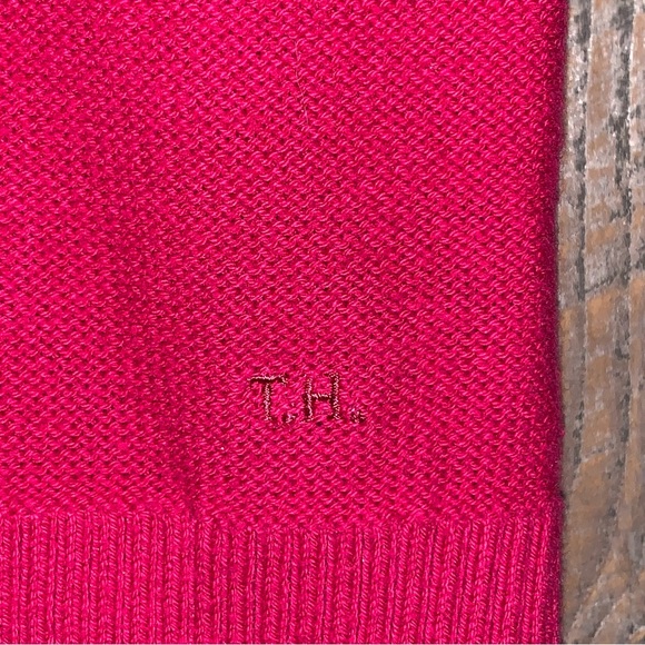 Women’s M TOMMY HILFIGER Red Raspberry Nordic Knit V-Neck Tunic Sweater Vest EXC - Picture 13 of 13